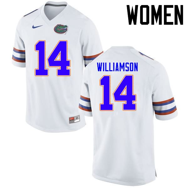 NCAA Florida Gators Chris Williamson Women's #14 Nike White Stitched Authentic College Football Jersey MSW3664GS